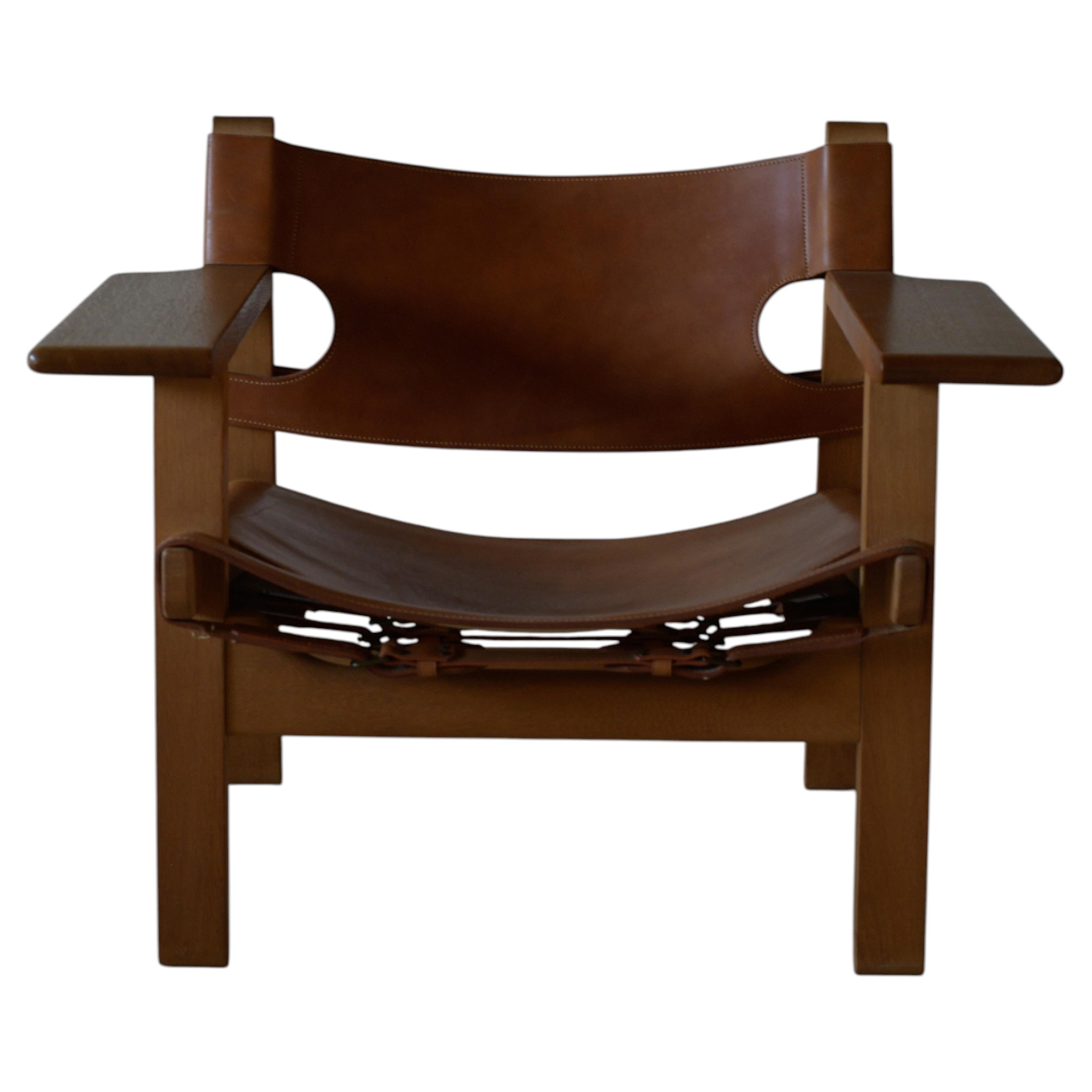 Børge Mogensen Spanish Chair, Leather & Oak, Mid-Century, 1958