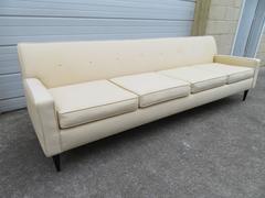 Handsome Harvey Probber Style Four-Seat Sofa, Mid-Century Modern