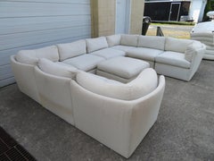 Lovely Nine-Piece Signed Milo Baughman Curved Back Sectional Sofa, Mid-Century