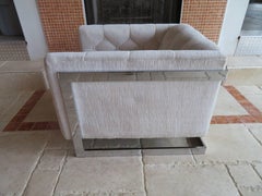 Chunky Chrome Flat Bar Lounge Chair Mid-Century Modern by Carsons of High Point