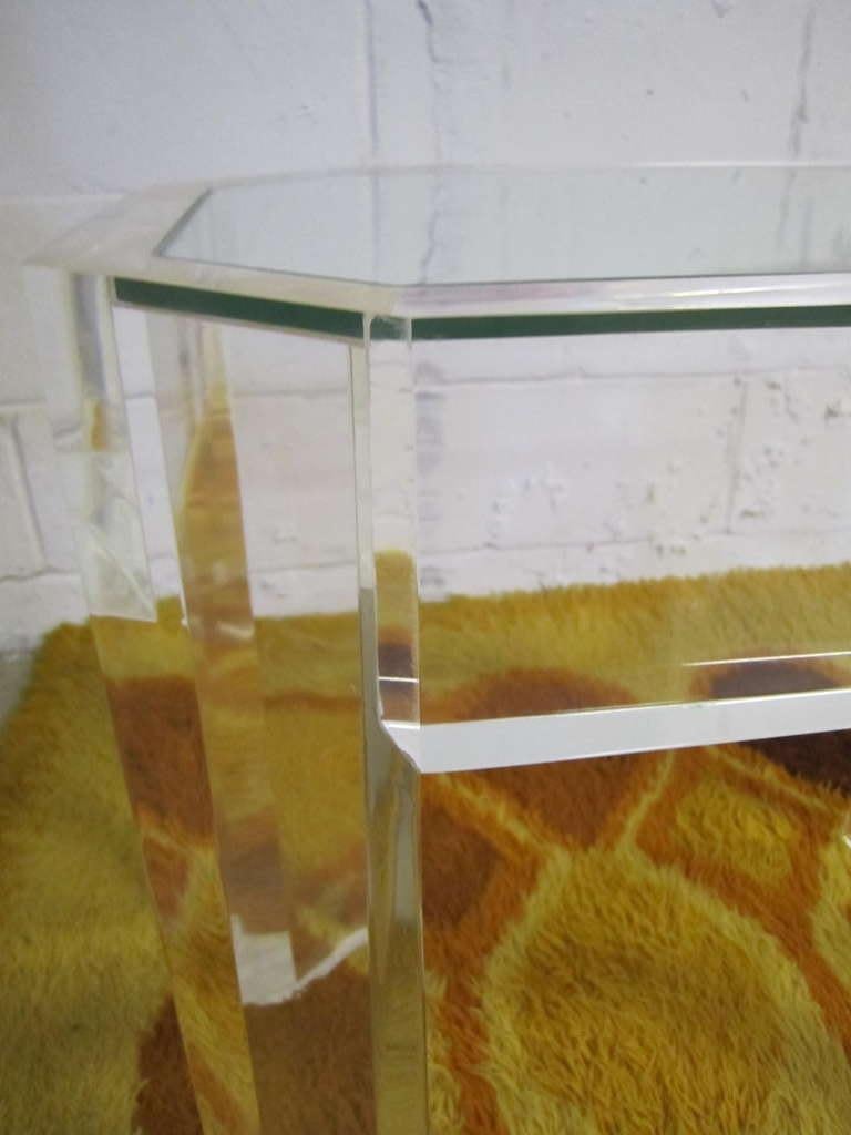 Late 20th Century Fabulous Pair of Charles Hollis Jones Lucite Side End Tables Mid-Century Modern
