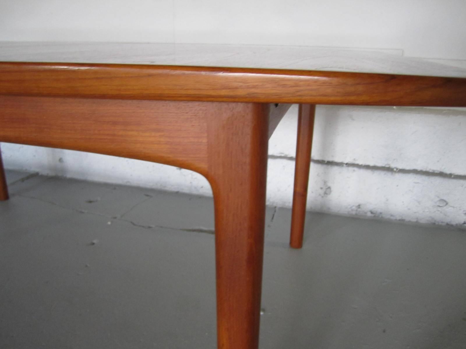 Swedish Stunning Sylve Stenquist Dux Teak Dining Table with 2 Leaves Danish Modern
