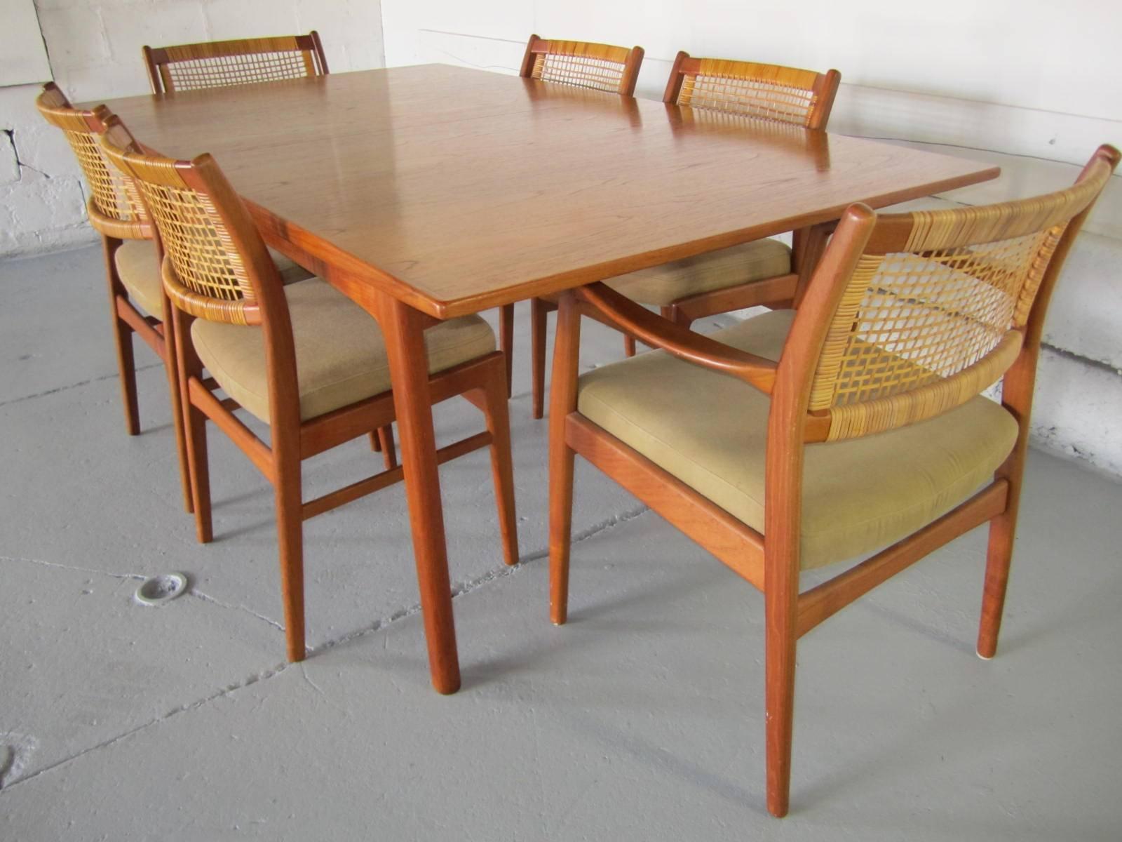 Stunning Sylve Stenquist Dux Teak Dining Table with 2 Leaves Danish Modern 4