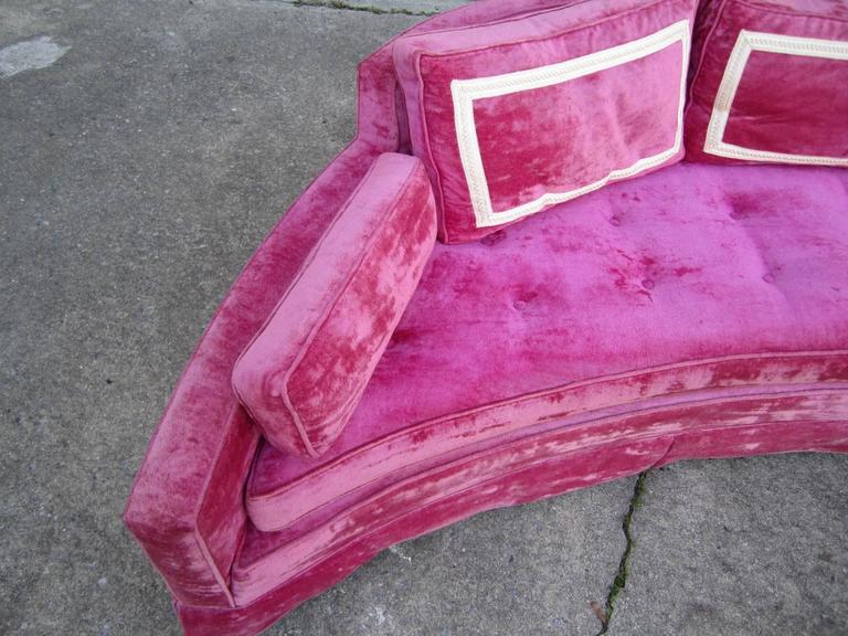 Scrumptious Harvey Probber Hot Pink Crescent Sofa, MidCentury Modern