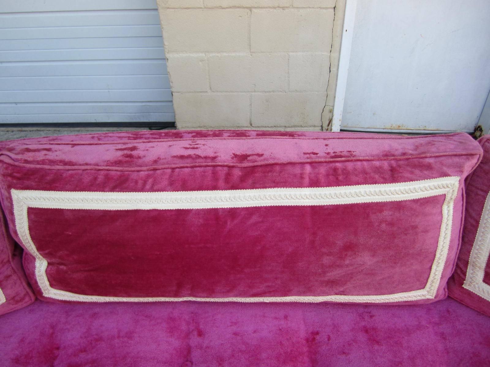 Mid-20th Century Scrumptious Harvey Probber Hot Pink Crescent Sofa, Mid-Century Modern