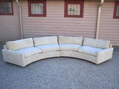 Fantastic Signed Milo Baughman Two-Piece Circular Sofa Mid-Century Modern