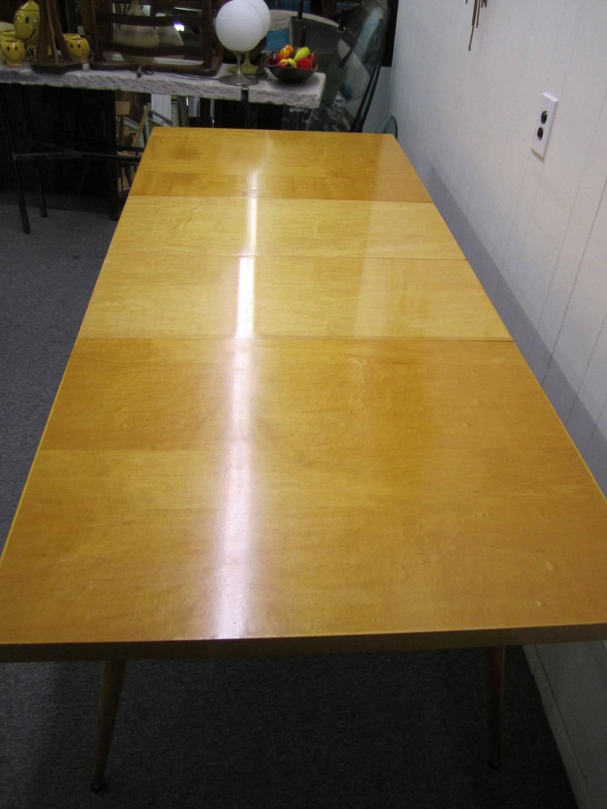 Mid-20th Century Signed Paul McCobb Maple Extension Dining Table, Two Leaves, Mid-Century Modern For Sale