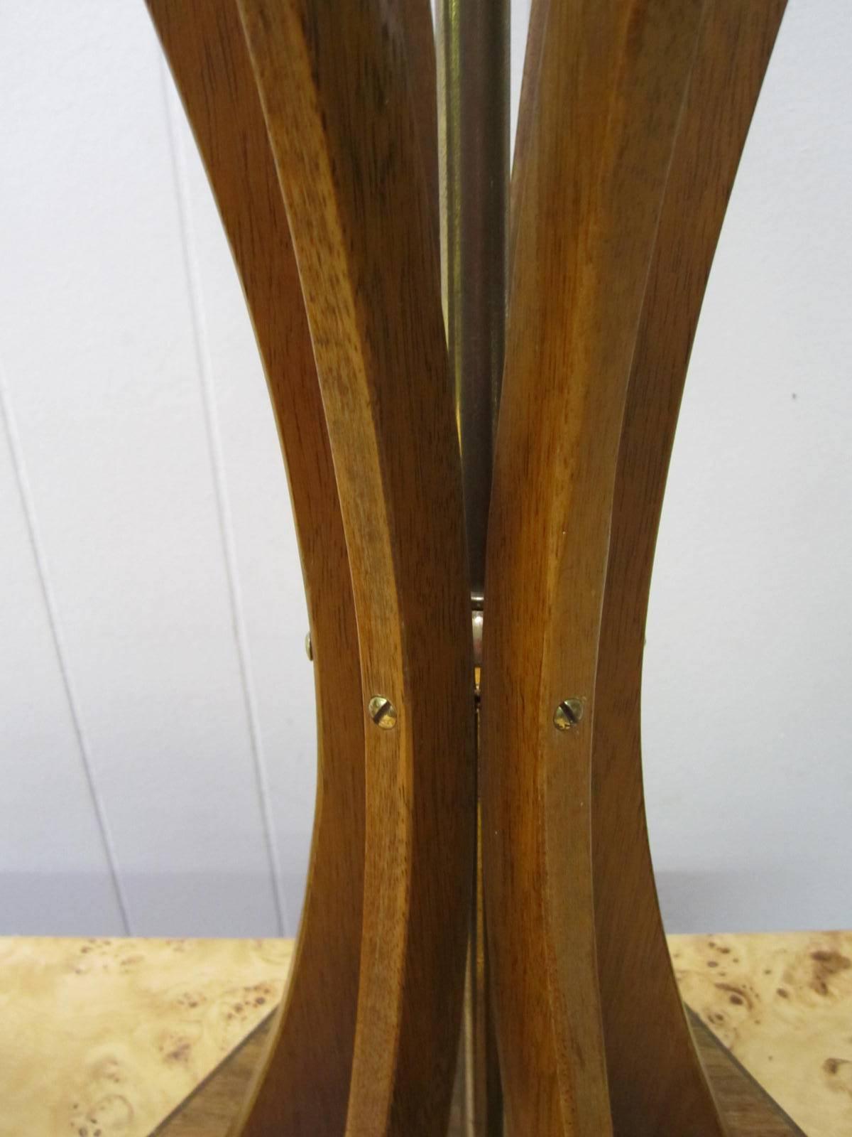 Mid-20th Century Excellent Pair of Danish Modern Sculptural Walnut Lamps Mid-Century Modern For Sale
