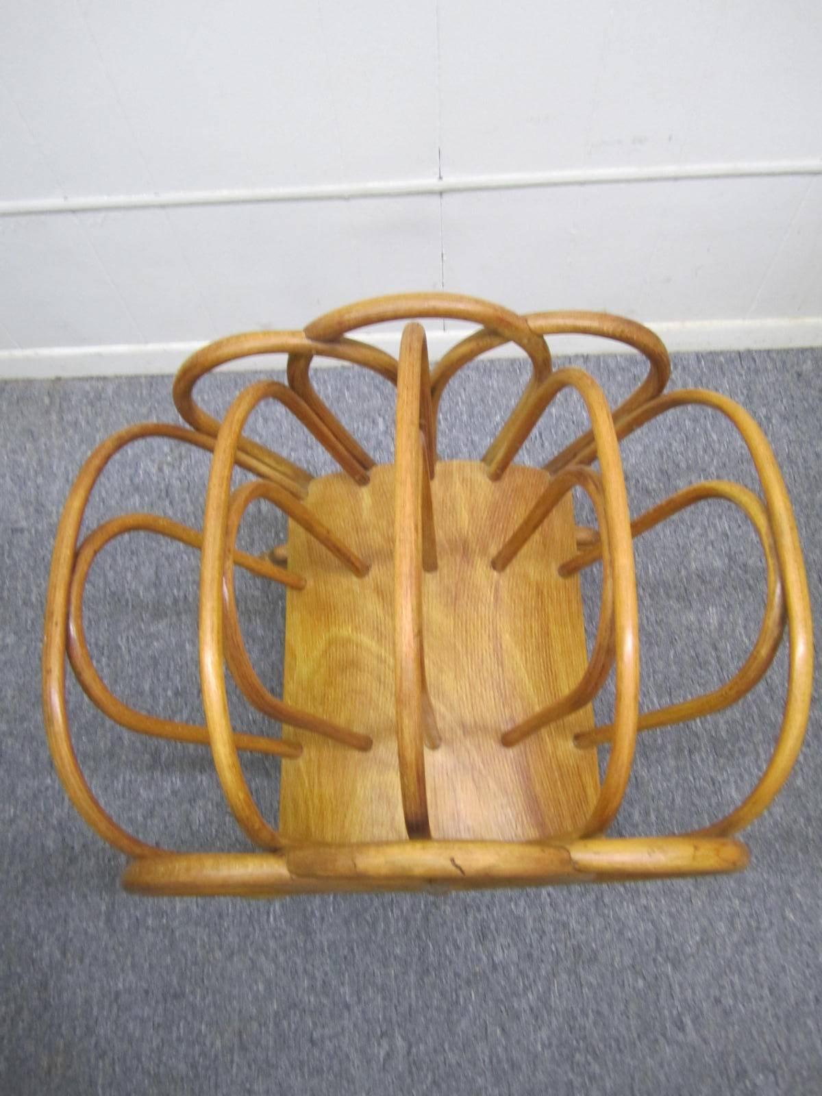 Arts and Crafts Rare 1940s, Thonet Bentwood Magazine Rack