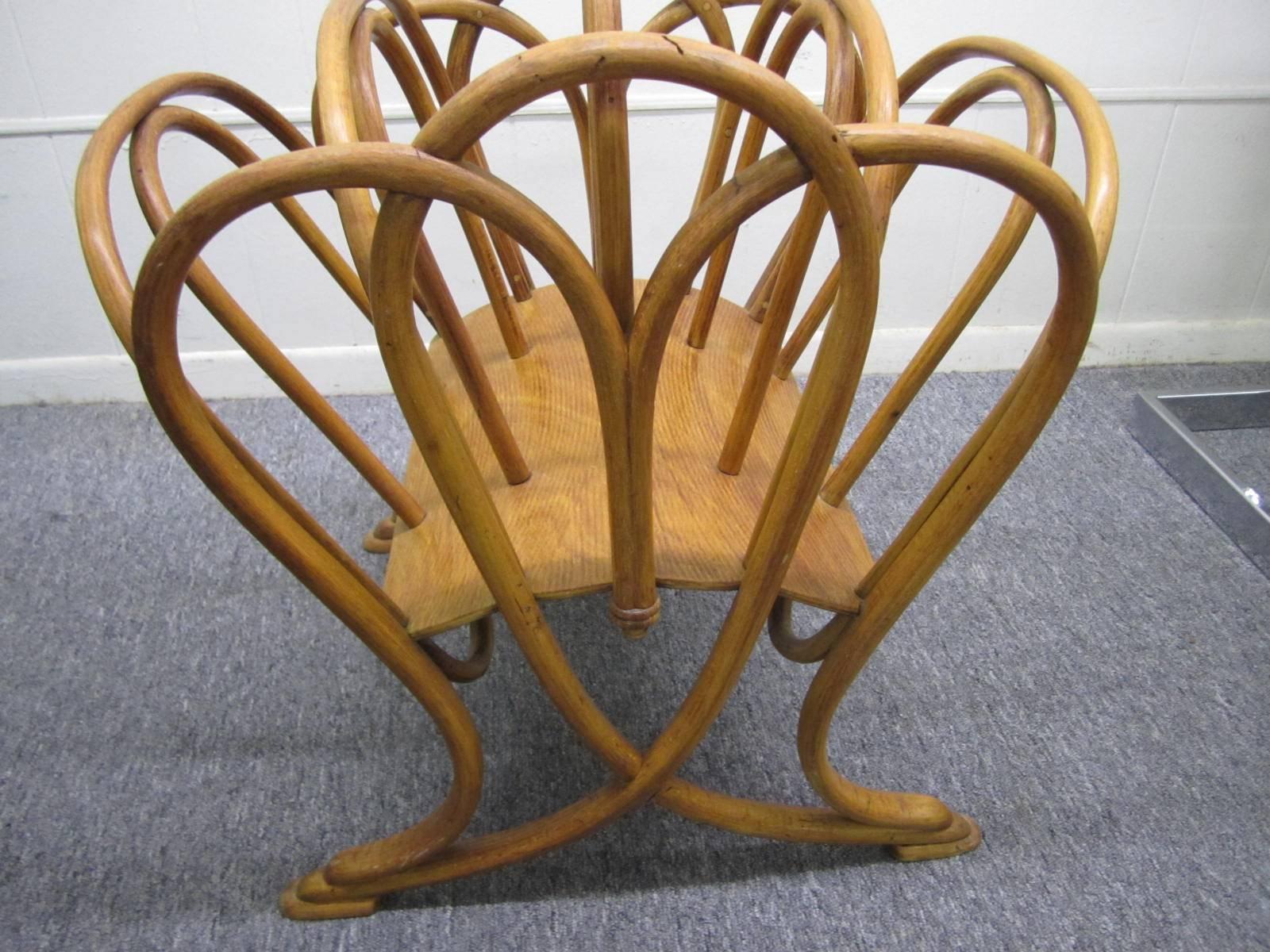 Austrian Rare 1940s, Thonet Bentwood Magazine Rack