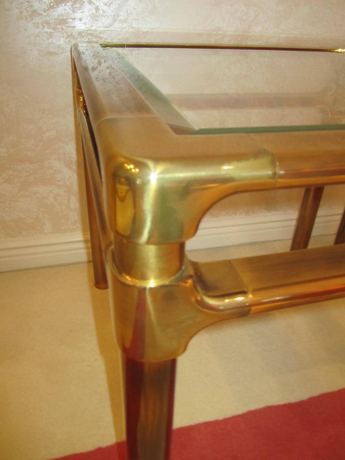 Mid-Century Modern Lovely Pair Mastercraft Brass Asian Style Side End Tables