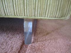 Rare Wormley Dunbar Style Open-Arm Two-Piece Sectional Sofa Lucite Legs