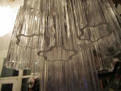 Lovely Petite Signed Camer Italian Murano Tronchi Tube Chandelier