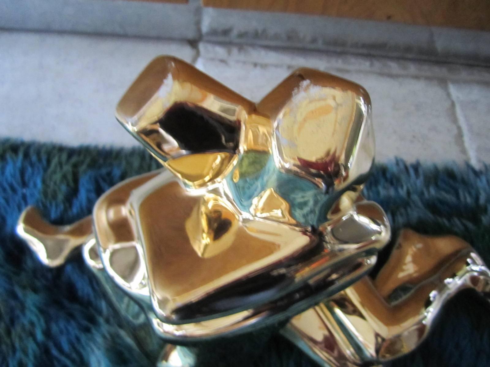 American Gorgeous Signed Jaru Ceramic Cubist Gold Lovers