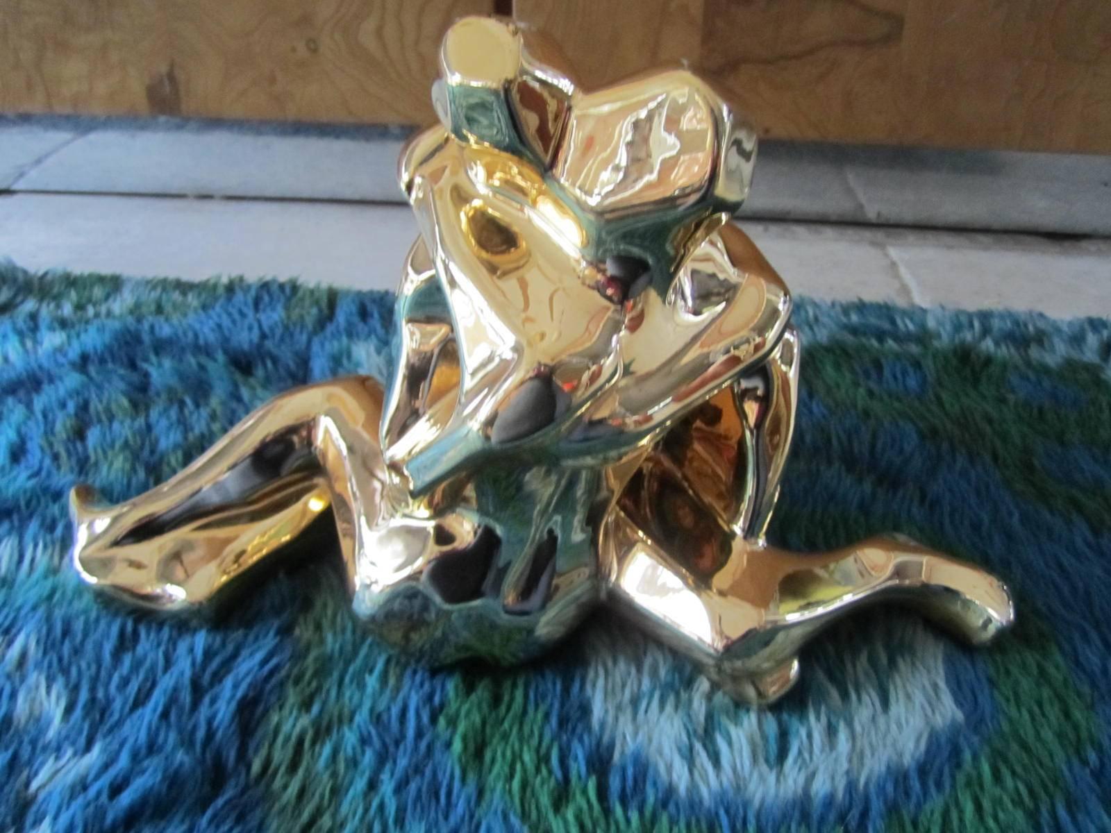 Gorgeous Signed Jaru Ceramic Cubist Gold Lovers 2