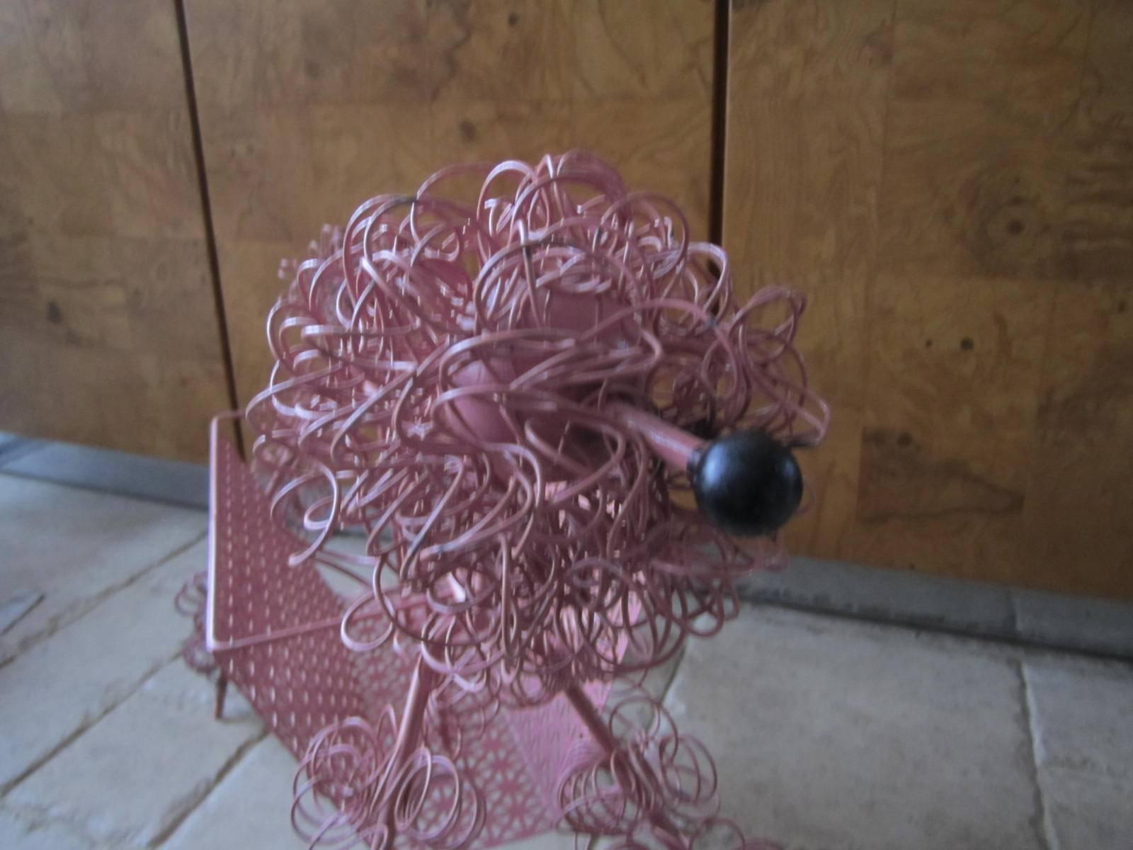 American Fun Whimsical Weinberg 1950s Pink Poodle Magazine Rack For Sale