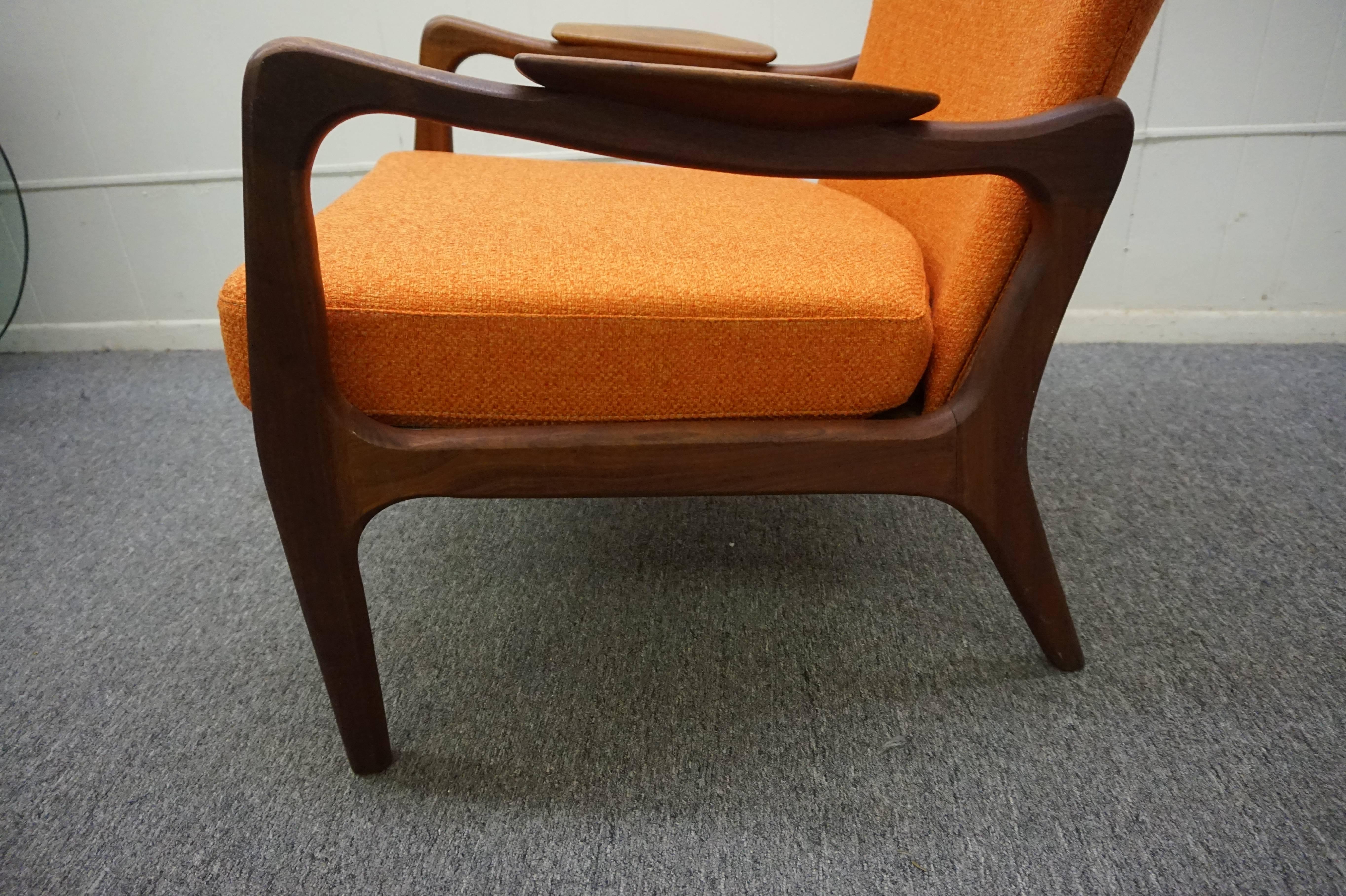 Mid-20th Century Fantastic Adrian Pearsall Sculptural Walnut Lounge Chair Ottoman