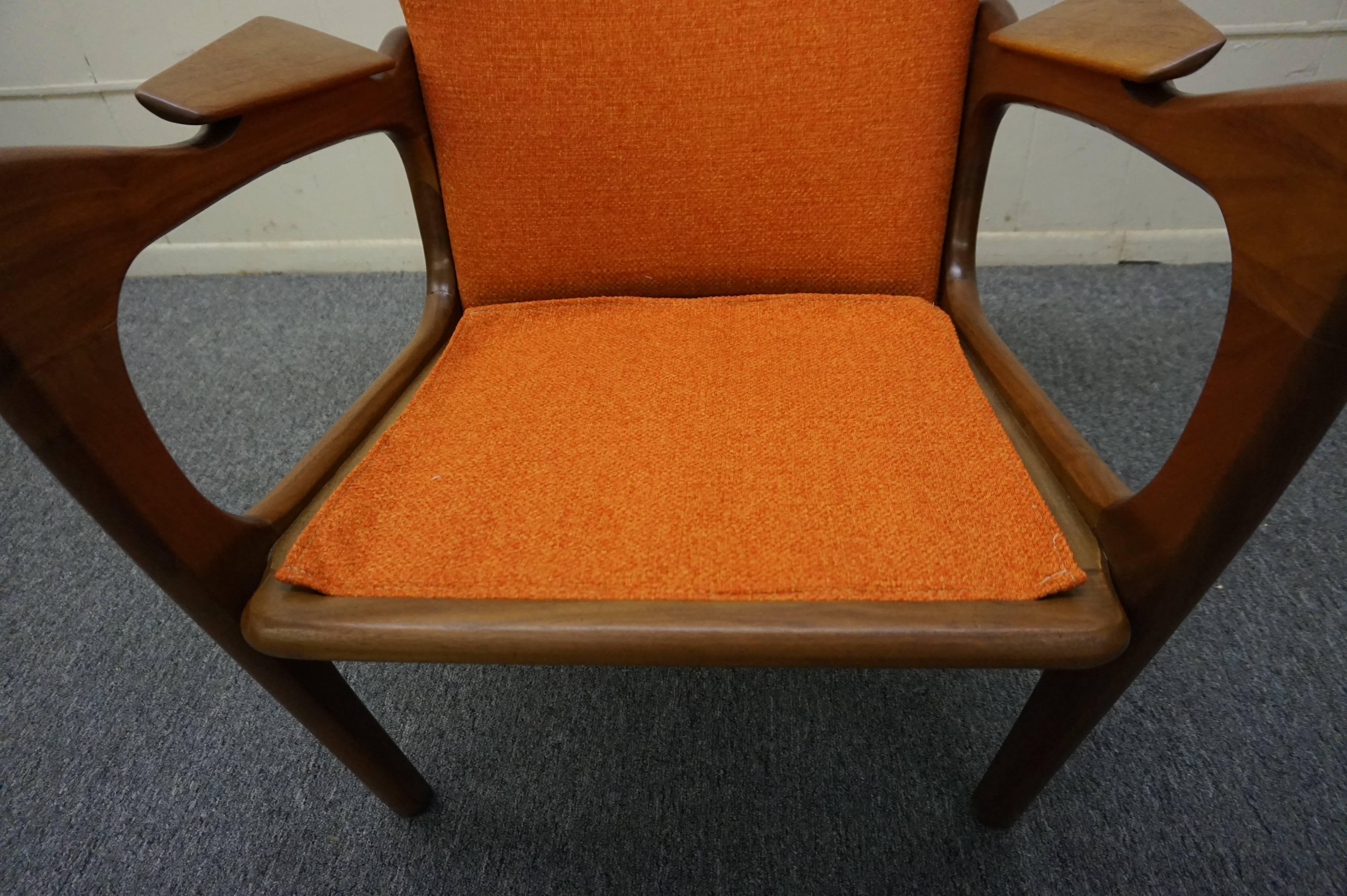 Upholstery Gorgeous Adrian Pearsall Sculptural Walnut Lounge Chair For Sale