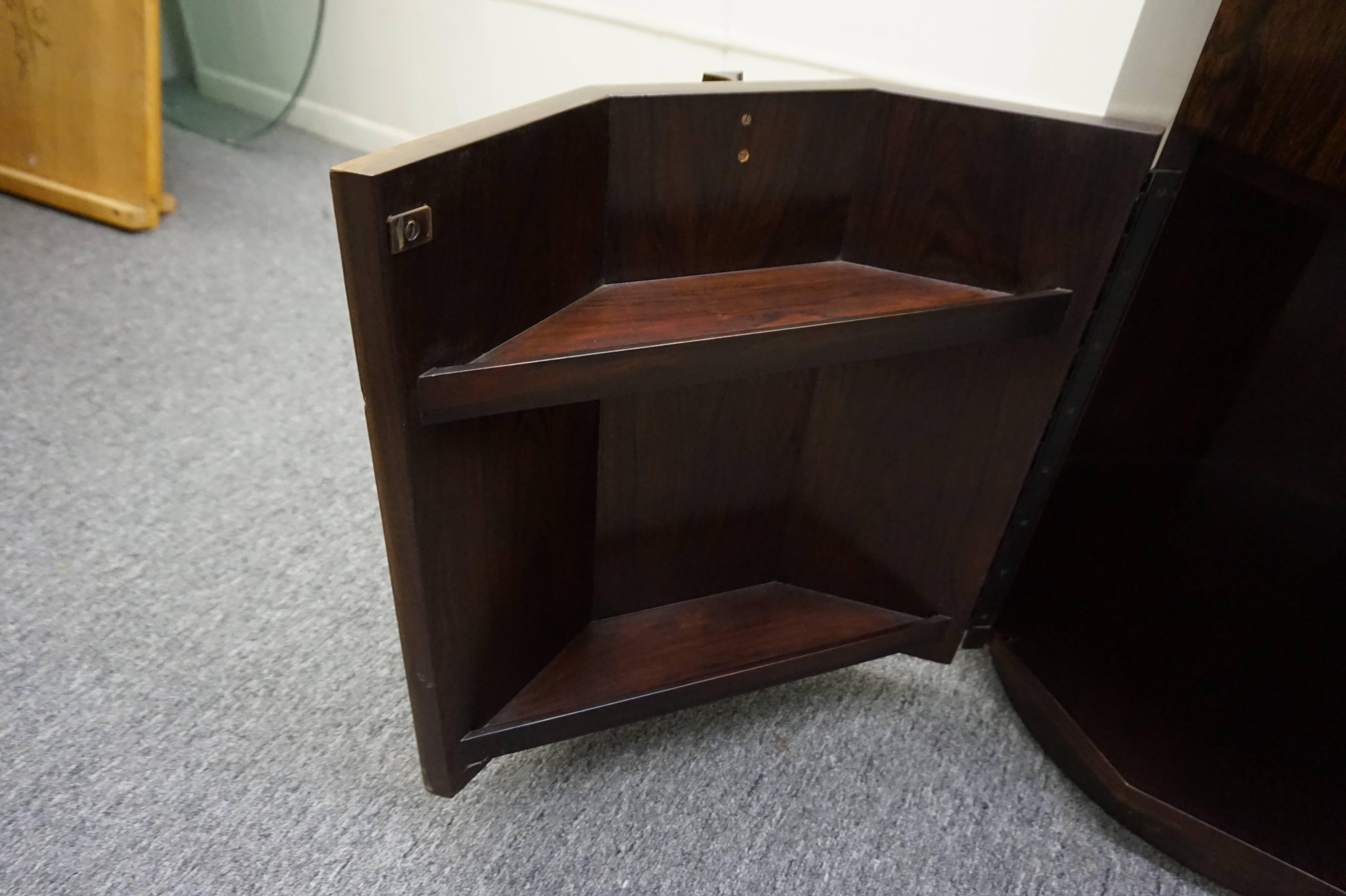 Mid-20th Century Rosewood Decagon Dry Bar Cabinet by Harvey Probber