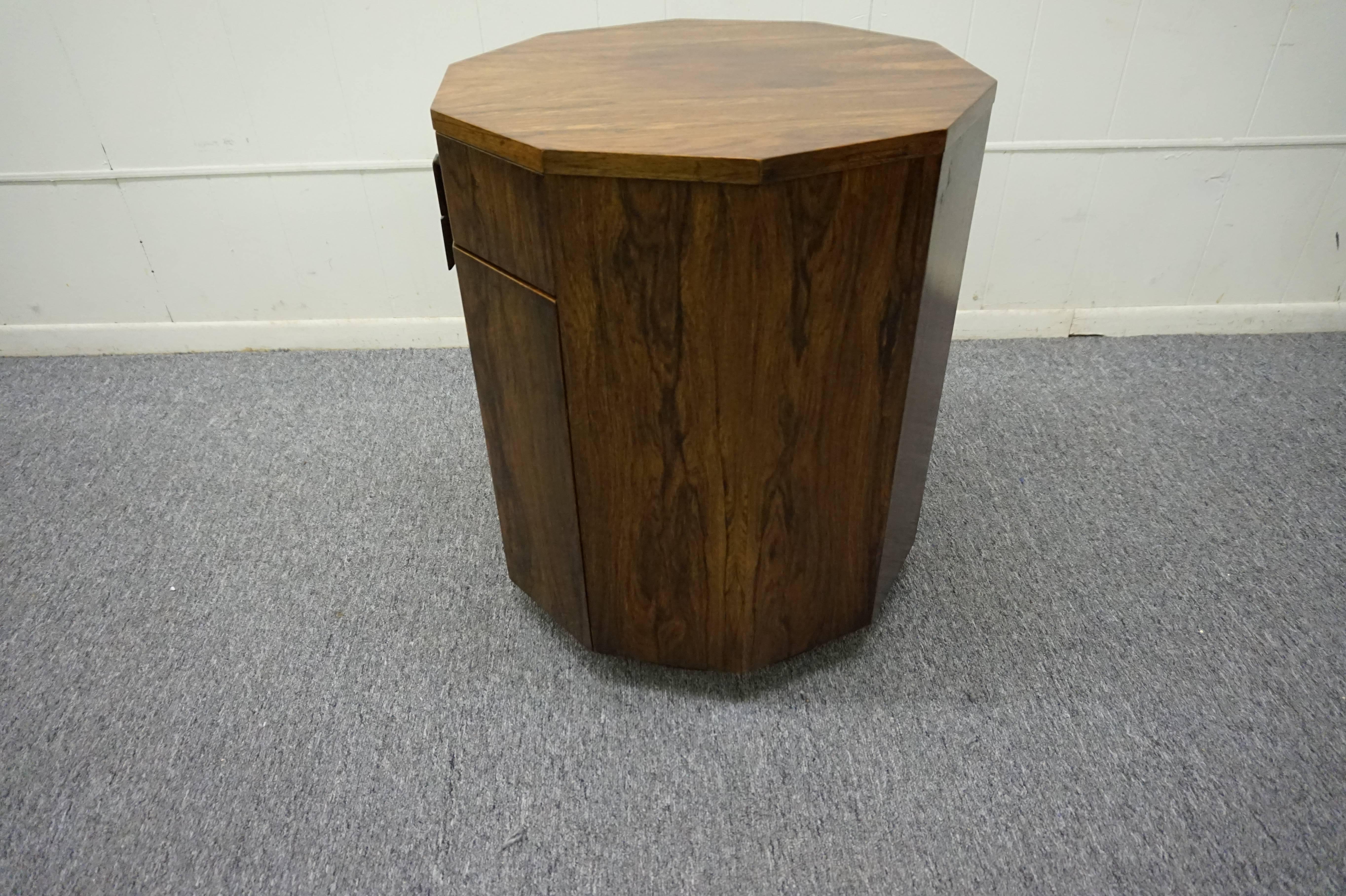 Rosewood Decagon Dry Bar Cabinet by Harvey Probber 3