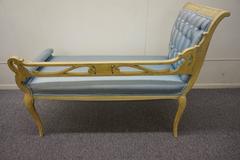 Lovely Hollywood Regency Scrolled Arm Carved Wood Bench