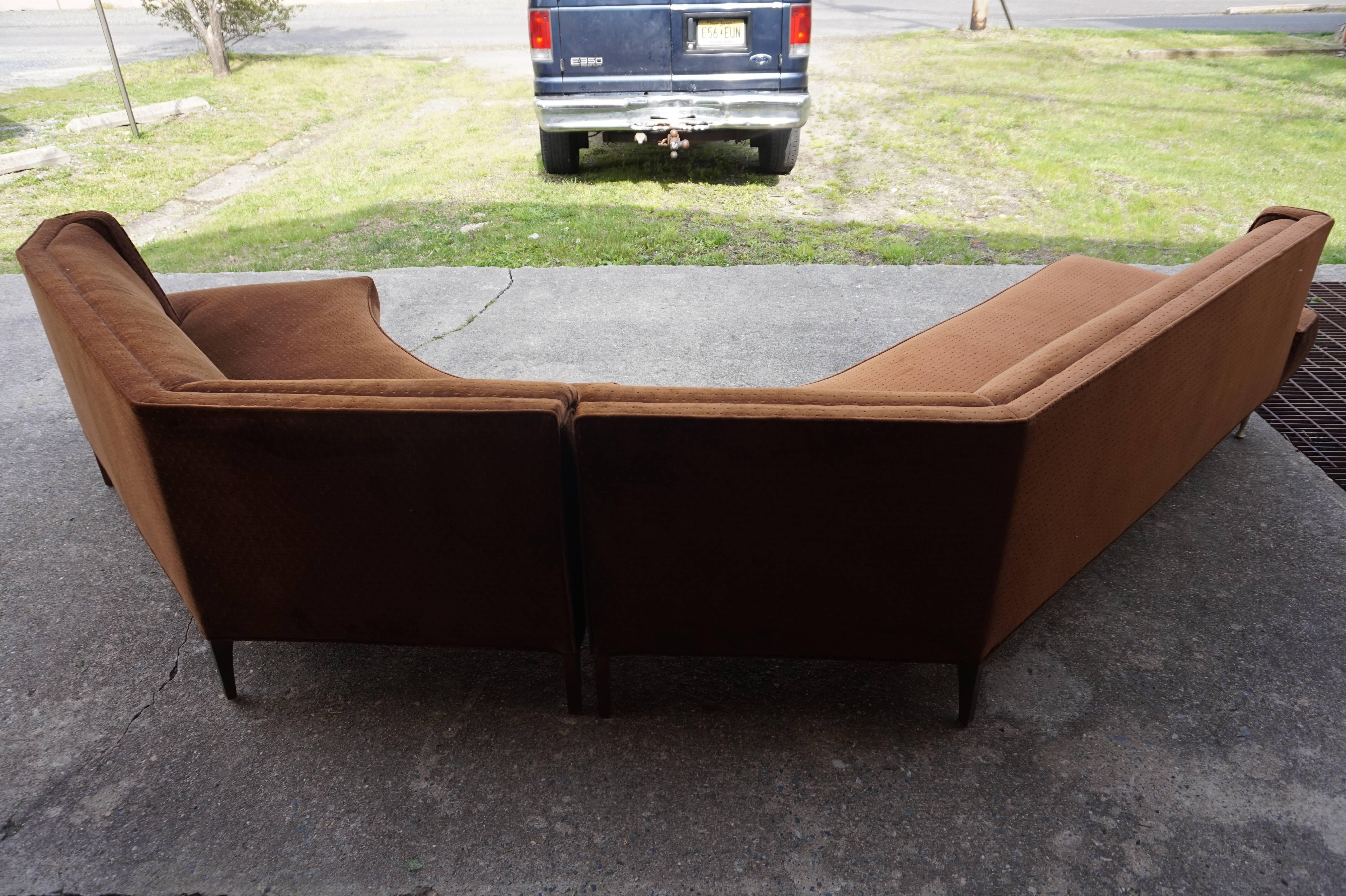 Gorgeous Harvey Probber Style Two-Piece Curved Sofa Sectional Mid-Century Modern 1