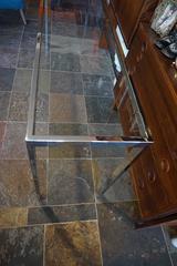 Sleek Chrome and Glass Console Table, Mid-Century Modern
