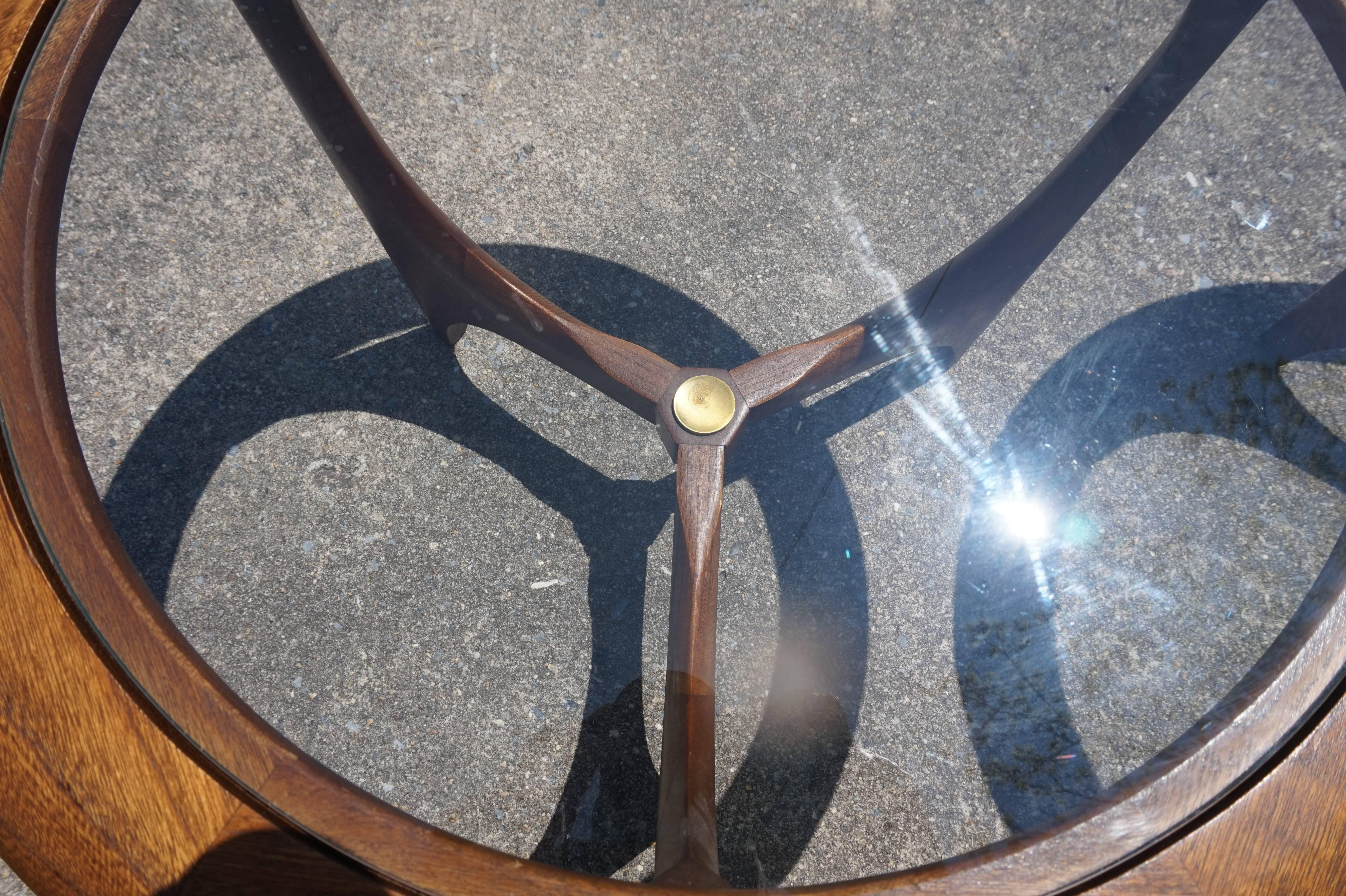 mid century glass side table