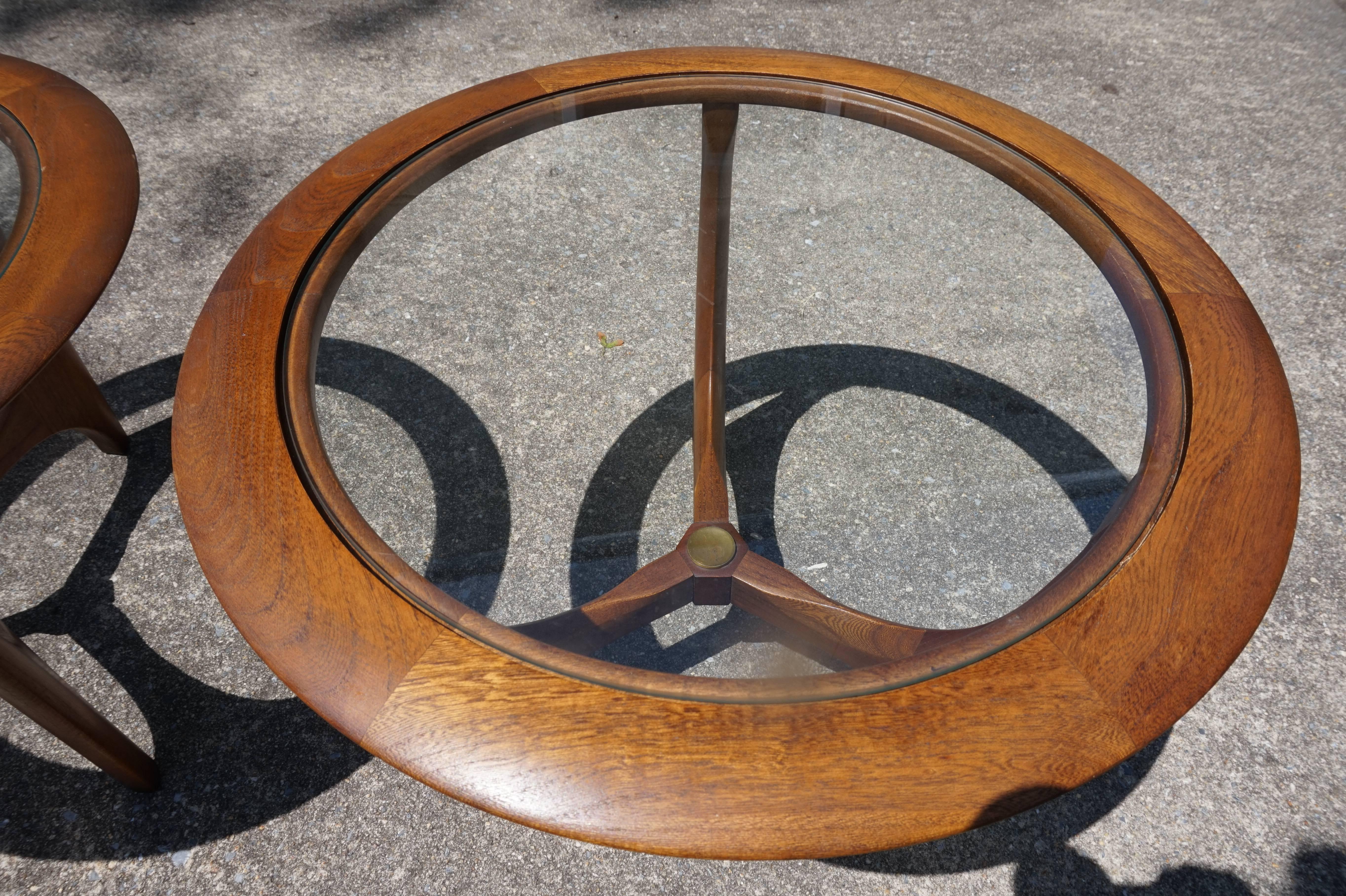 round mid century side table