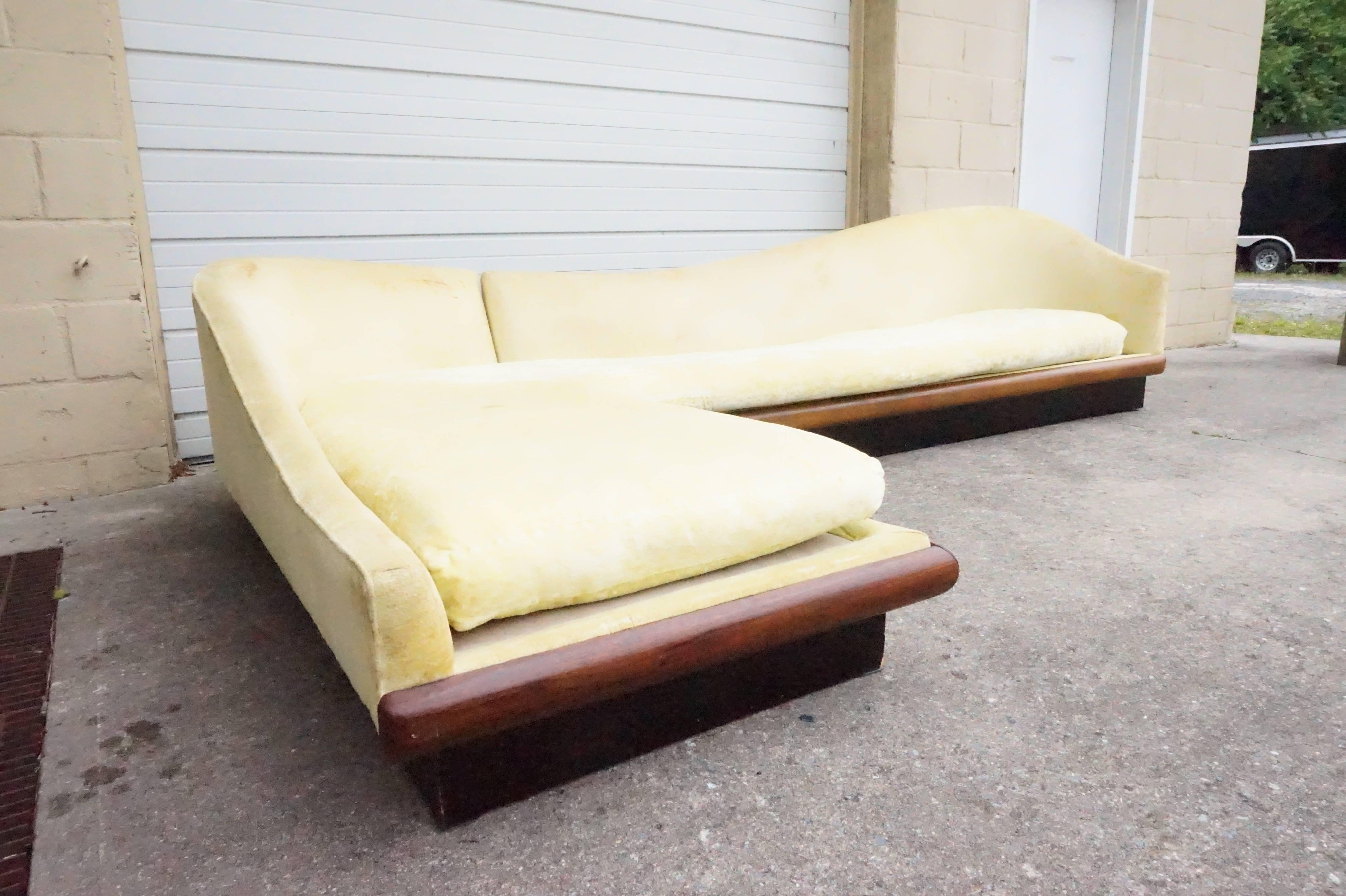 Outstanding and rare two-piece Adrian Pearsall curvaceous sofa sectional. This two-piece sectional is rare because this sofa is almost always seen as a one piece sofa. Being two pieces makes it super easy to get this sofa into your house. Of-course