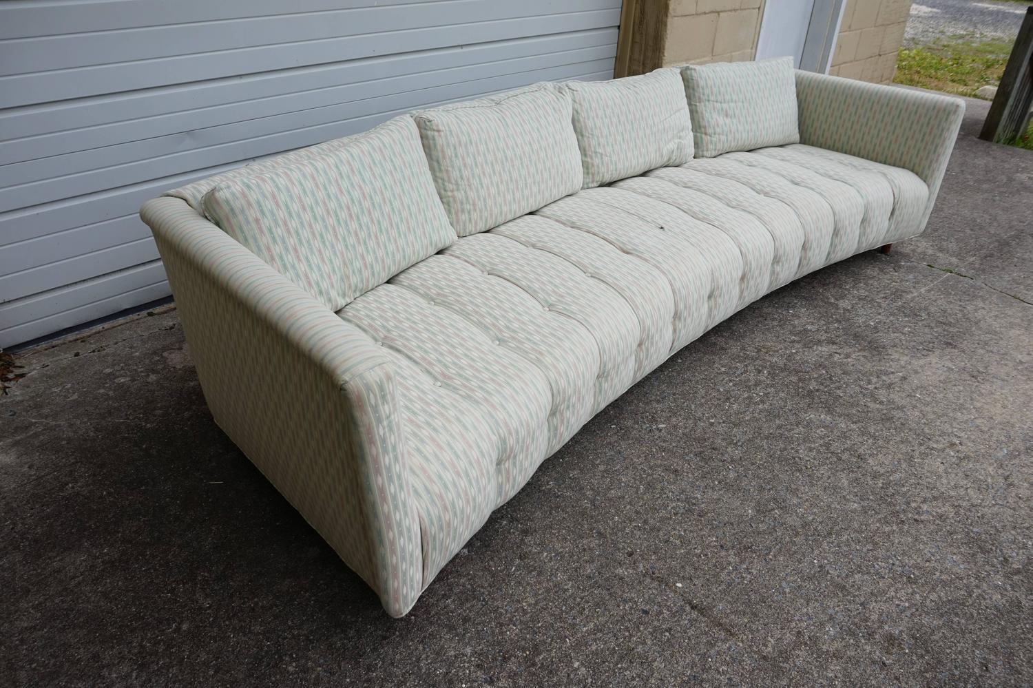 Magnificent Erwin Lambeth Long Low Curved Four-Seat Sofa ...