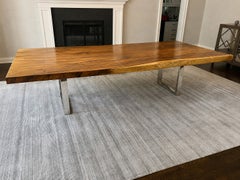 Phillips Collection Live Edge Chamcha Wood Dining Table With Stainless Steel Leg