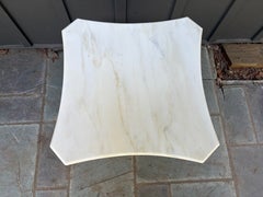 Antique Marble Top Gilt Wooden Architectural Corinthian Capital Table