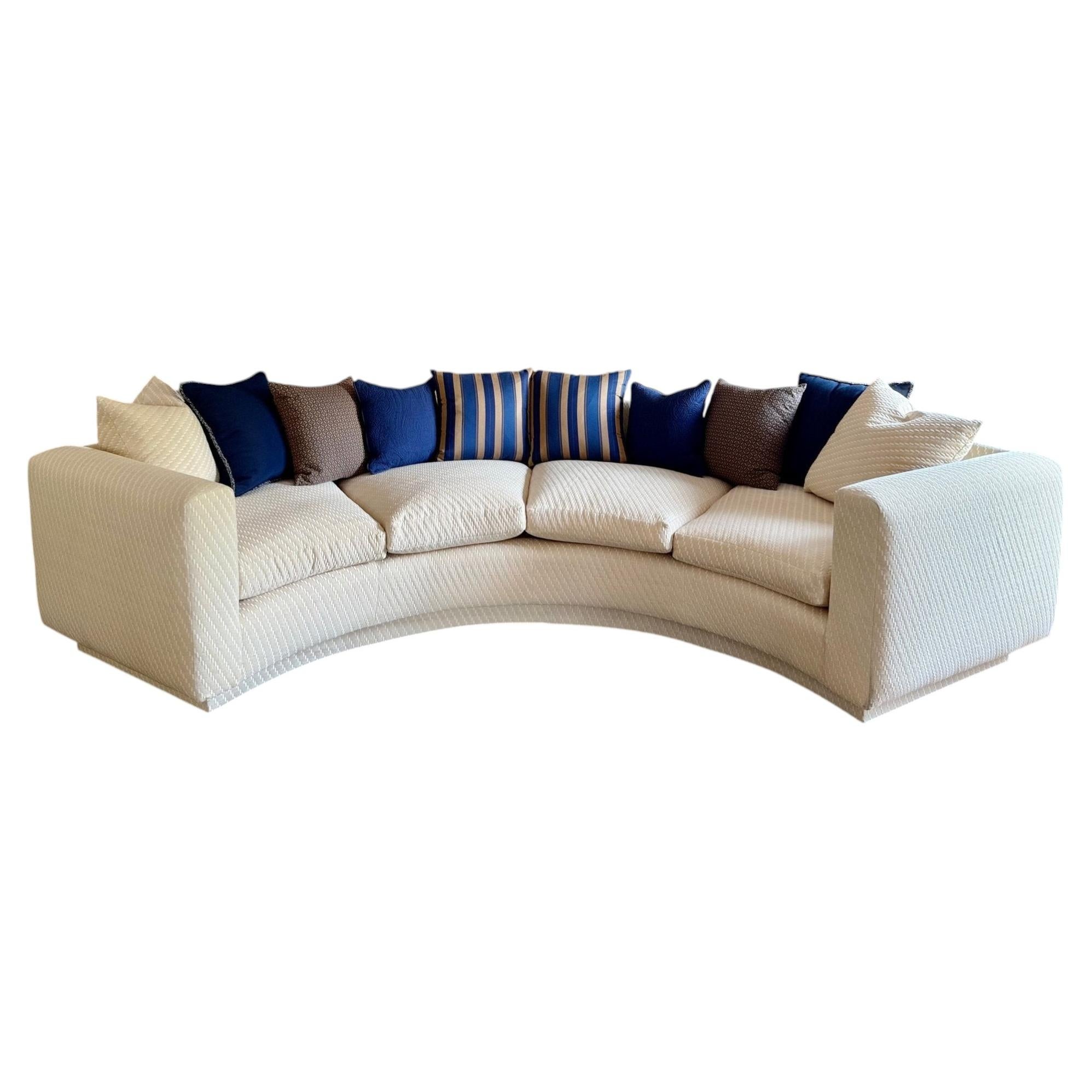 Stunning Milo Baughman style Circular Curved Sofa Mid-Century Modern