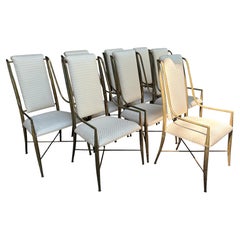 Fabulous Set 8 Brass Imperial Mastercraft Dining Chair Miid-Century Modern