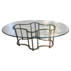 Patinated Brass Mastercraft Brass Faux Bamboo Dining Table