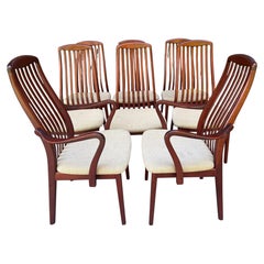Stylish set 8 Rosewood Dining Chairs Preben Schou For Rasmus, Made In Denmark.