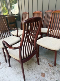 Stylish set 8 Rosewood Dining Chairs Preben Schou For Rasmus, Made In Denmark.
