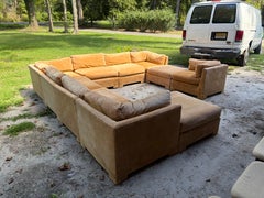 10 Piece Milo Baughman style Cube Sectional Sofa