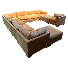10 Piece Milo Baughman style Cube Sectional Sofa