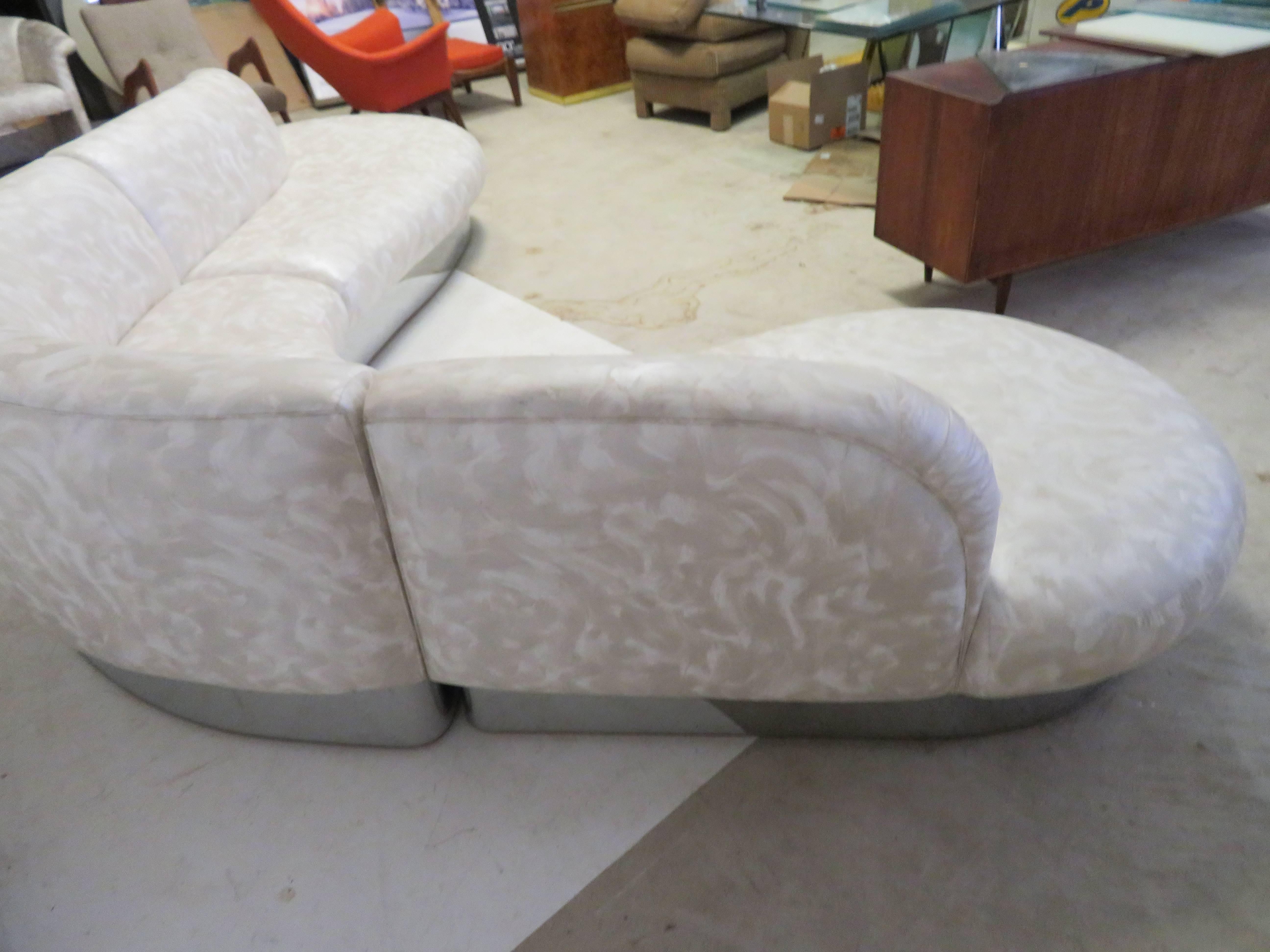 milo baughman curved sofa