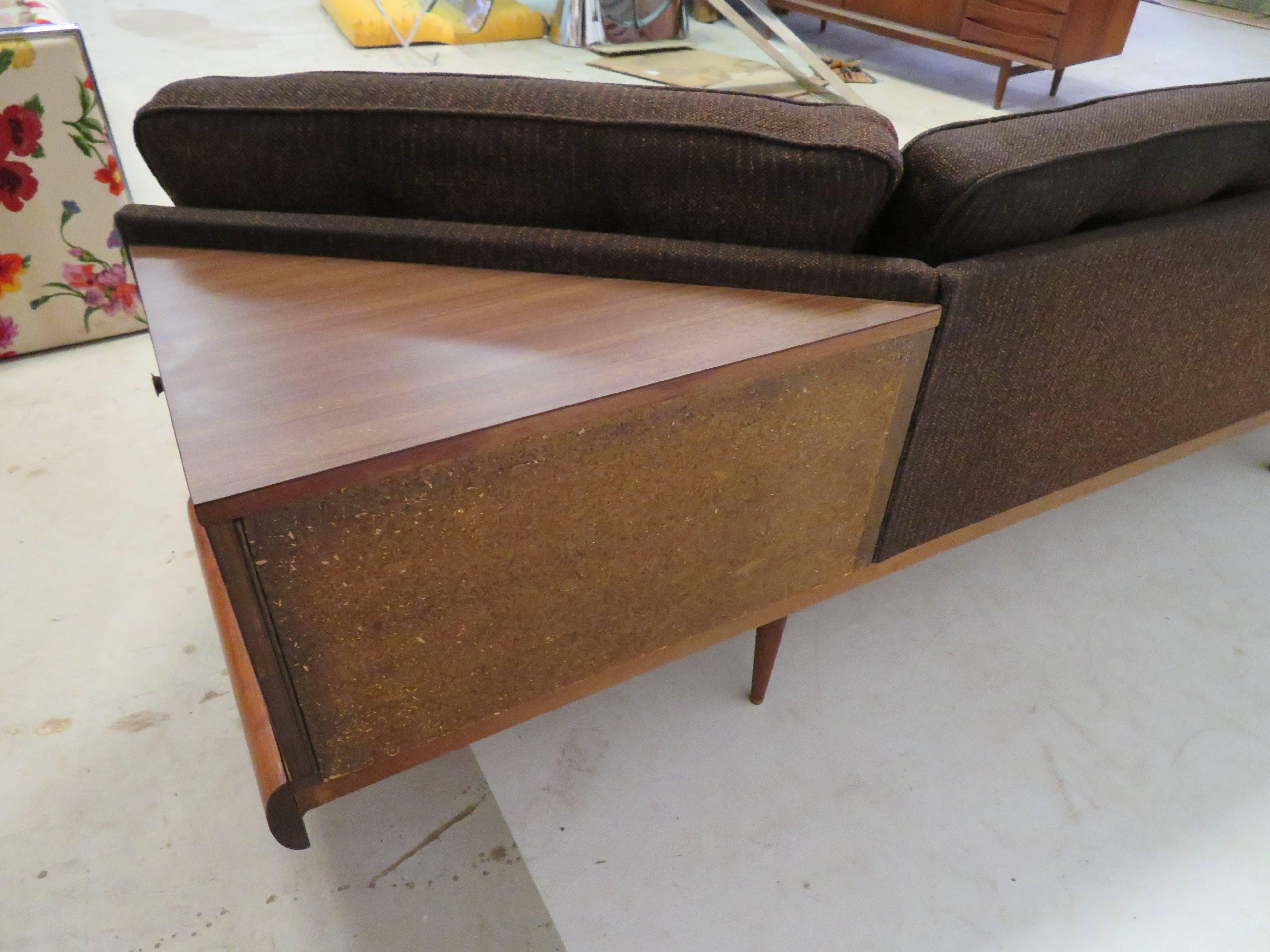Upholstery Unusual Two-Piece Adrian Pearsall Sofa Sectional Boomerang Mid-Century Modern For Sale