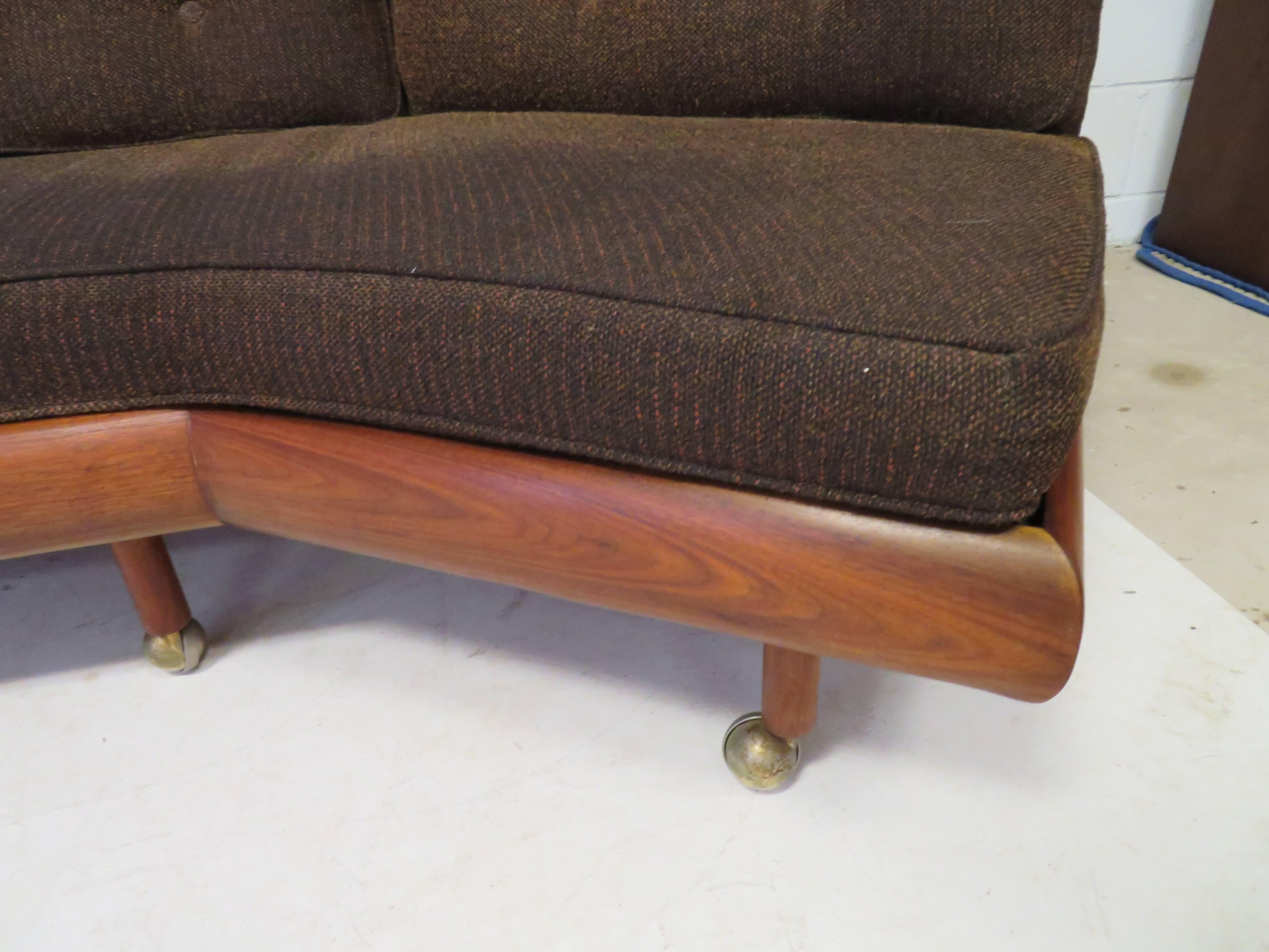 Unusual Two-Piece Adrian Pearsall Sofa Sectional Boomerang Mid-Century Modern For Sale 1