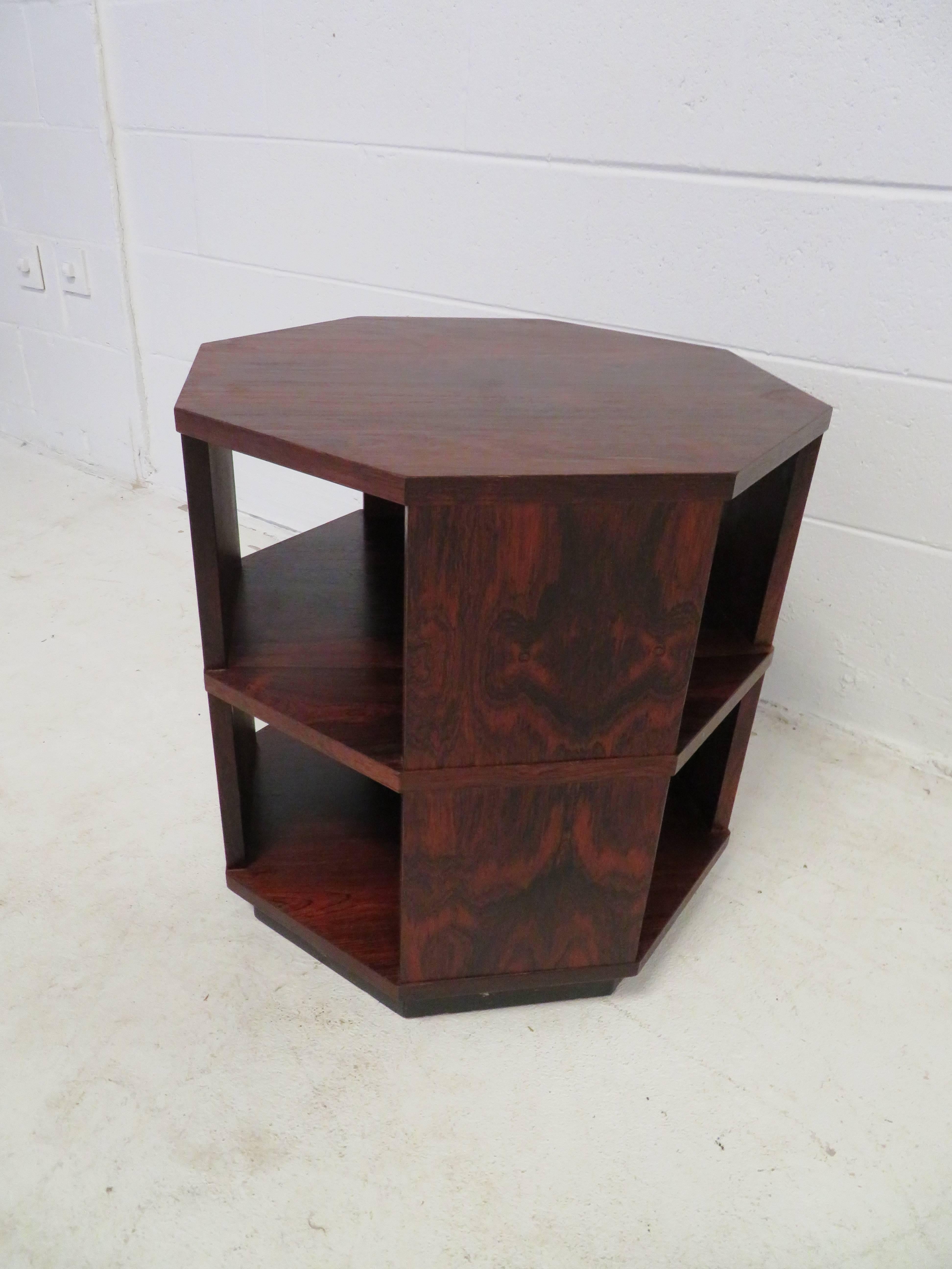 Rosewood Fabulous Harvey Probber Octagon Side End Table Rare