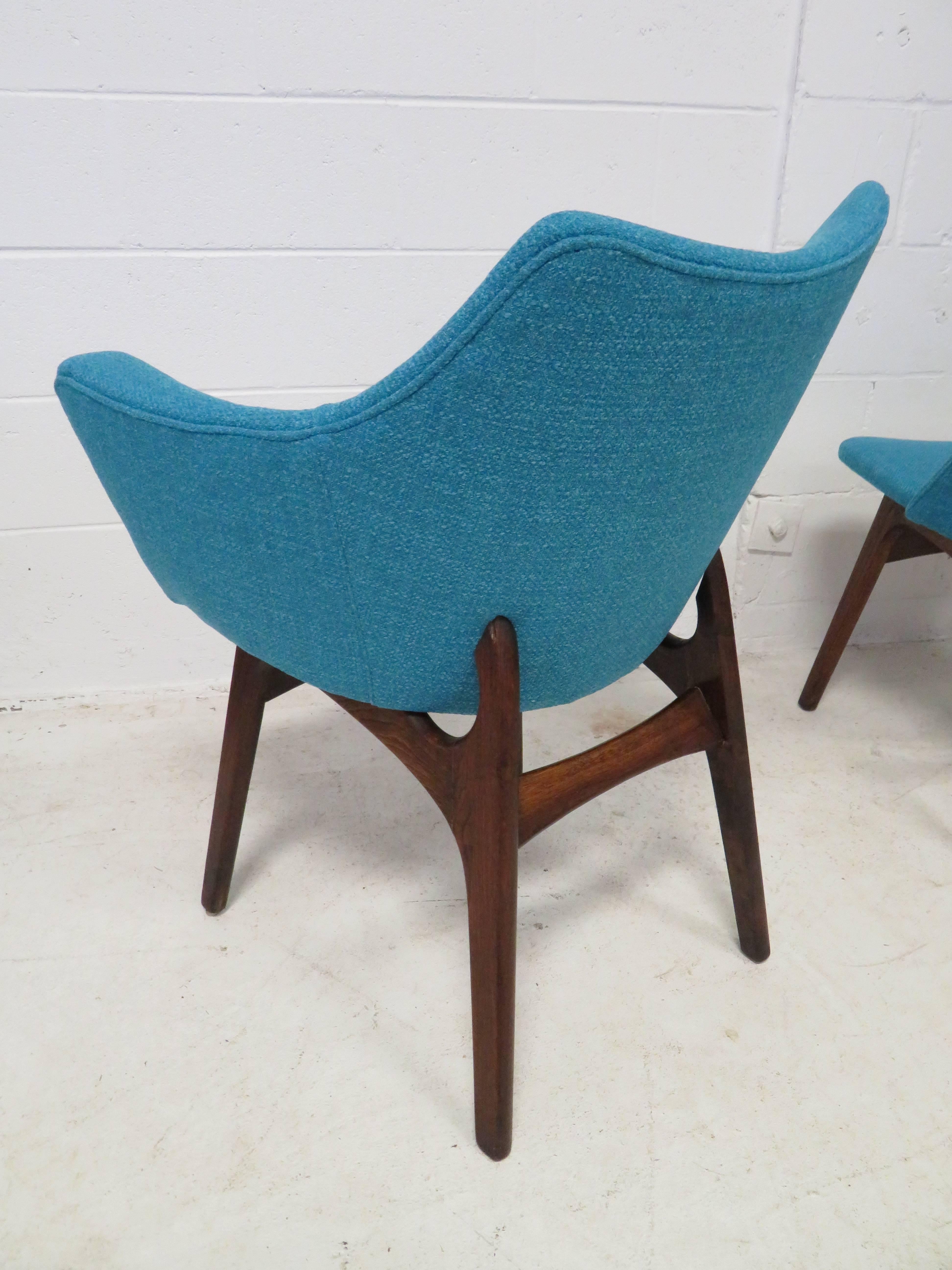 Mid-Century Modern Set of Four Adrian Pearsall Sculptural Walnut Dining Chairs For Sale