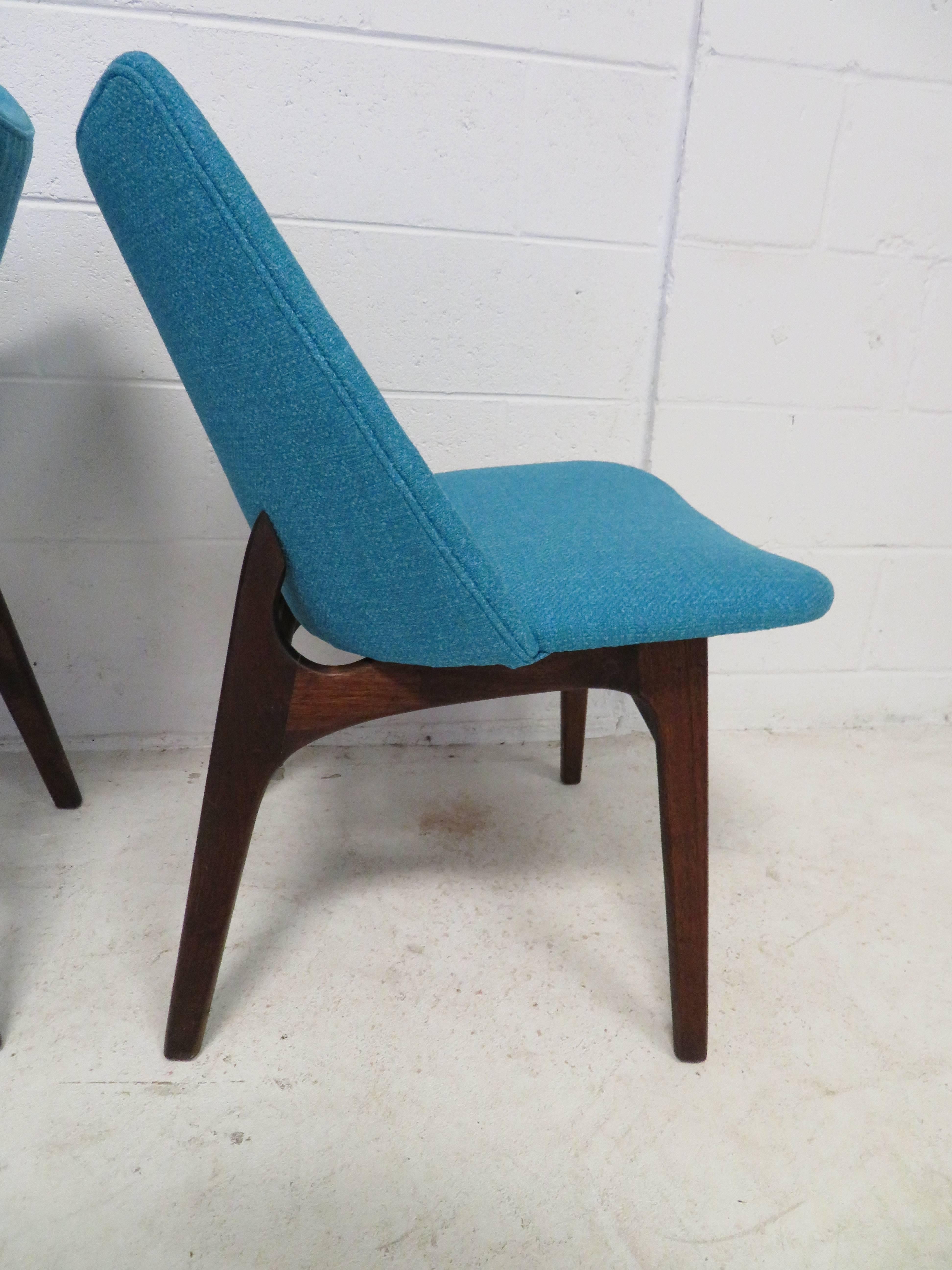 American Set of Four Adrian Pearsall Sculptural Walnut Dining Chairs For Sale