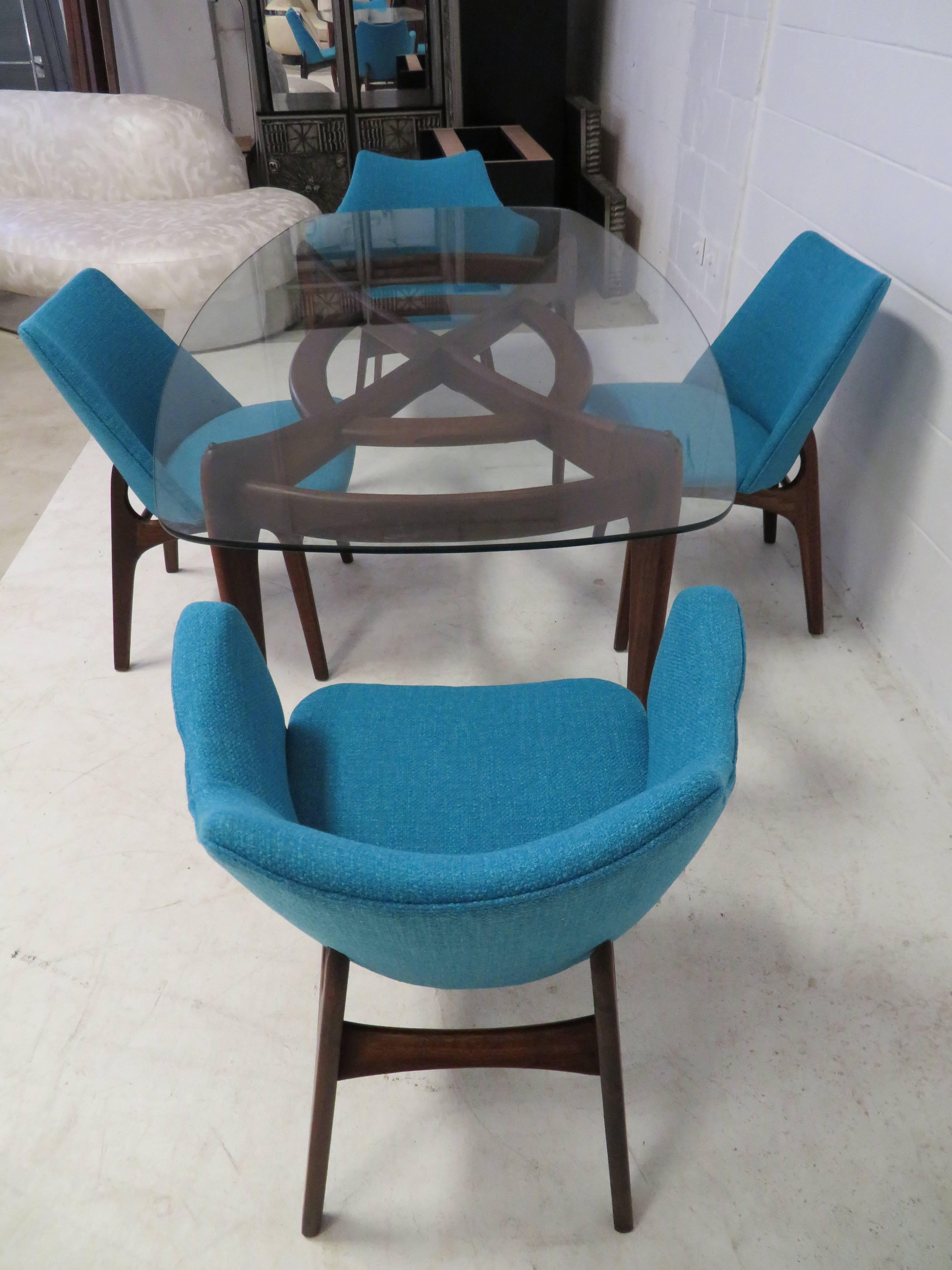 Mid-20th Century Set of Four Adrian Pearsall Sculptural Walnut Dining Chairs For Sale