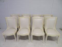 Outstanding Set of Ten Enrique Garcel Bone Leather Dining Chairs Karl Springer
