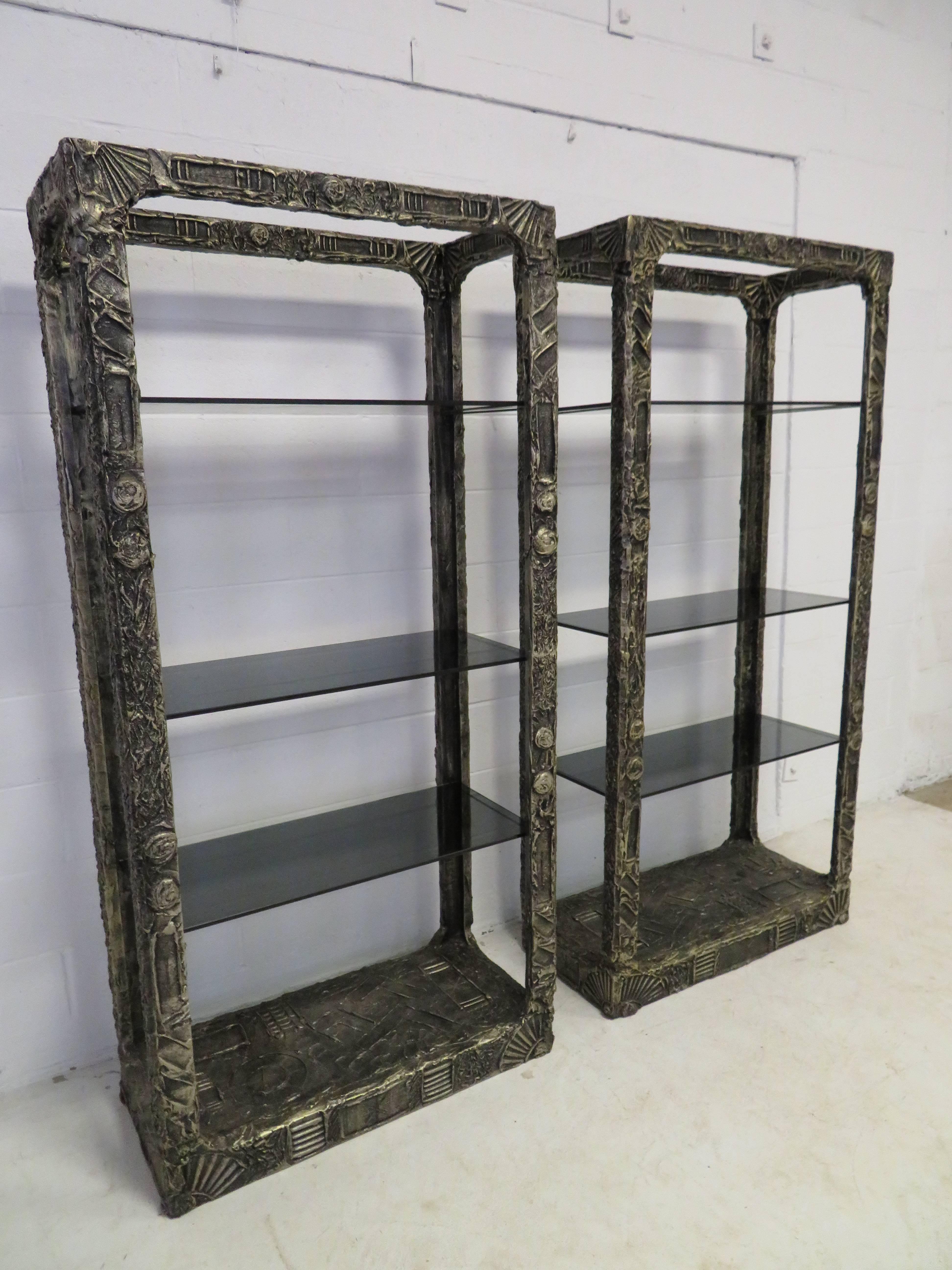 Unusual and Rare Pair of Adrian Pearsall Brutalist Etageres For Sale 1