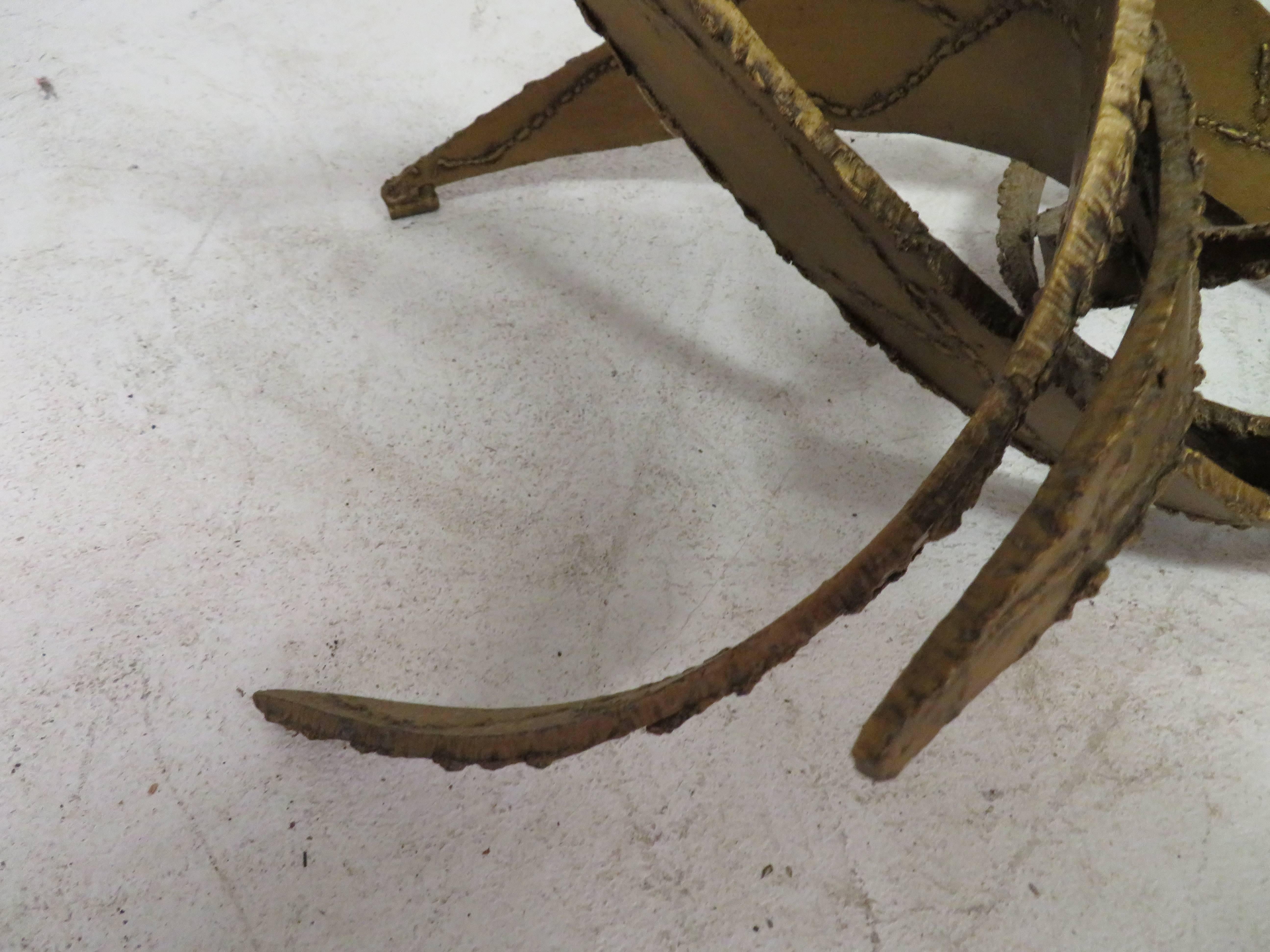Silas Seandel Style Brutalist Torch-Cut Coffee Table, Mid-Century Modern In Good Condition For Sale In Pemberton, NJ